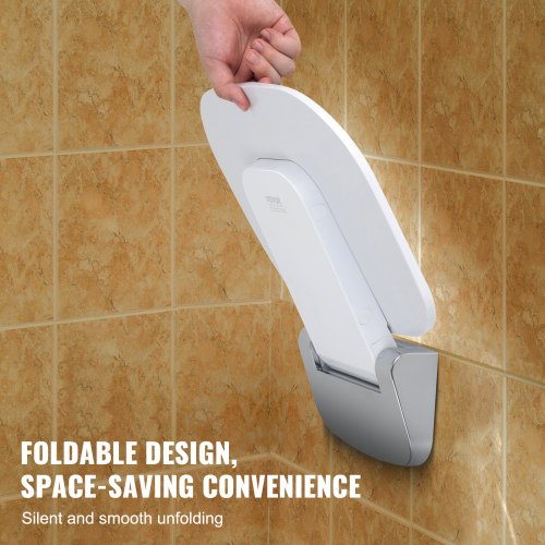 Ureaformaldehyde Folding Shower Seat 136 x 128 Unfolded Wall
