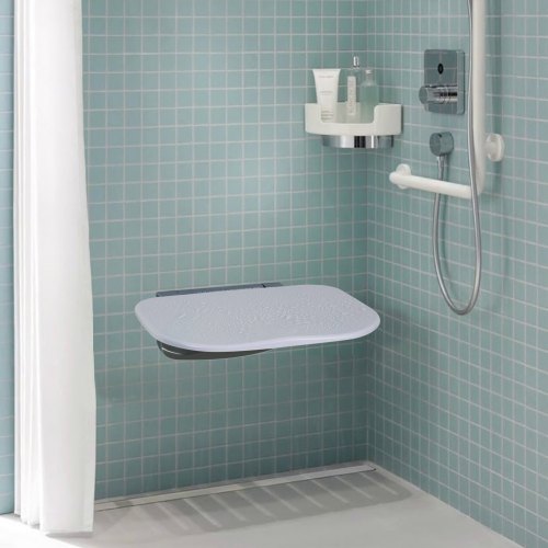 Ureaformaldehyde Folding Shower Seat 136 x 128 Unfolded Wall