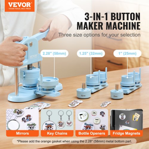 3IN1 Button Maker 1125228 inch253258mm Pin Maker 300pcs Button