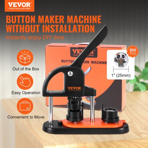 Button Maker Machine 0.98 inch / 25mm Pin Maker with 500pcs Button Parts