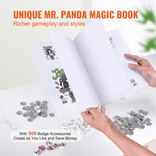 Button Maker Machine 0.98 inch / 25mm Pin Maker with 500pcs Button Parts