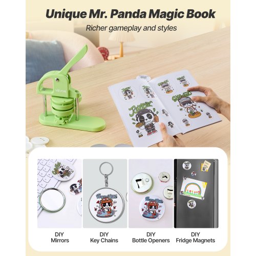 Button Maker Machine 126228 inch 2in1 Plastic Pin Maker with 200 pcs