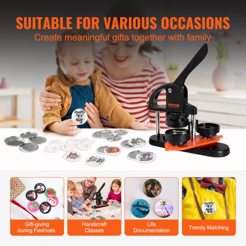 Button Maker Machine 228 inch58mm Pin Maker with 100pcs Button Parts