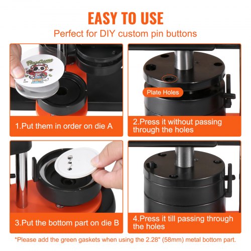 Button Maker Machine 228 inch58mm Pin Maker with 100pcs Button Parts