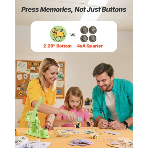 Button Maker Machine 228 in Plastic Pin Maker with 100pcs Button Parts