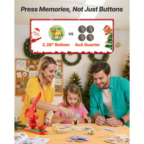 Button Maker Machine 2.28 in Plastic Pin Maker with 100pcs Button Parts