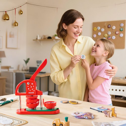 Button Maker Machine 2.28 in Plastic Pin Maker with 100pcs Button Parts