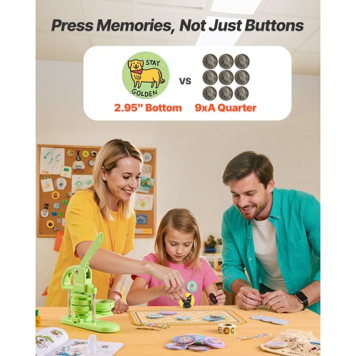 Button Maker Machine 295 in Plastic Pin Maker with 100pcs Button Parts