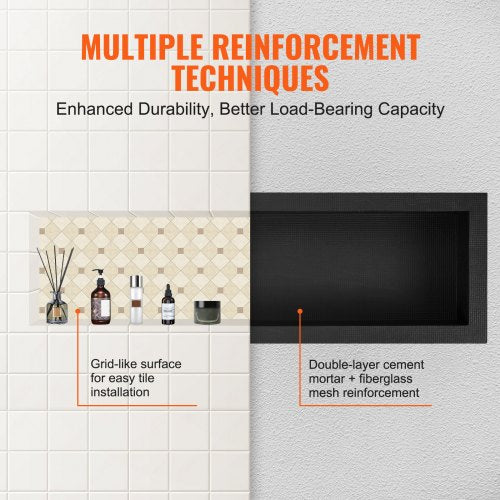 Shower Niche Ready for Tile 16 x 50 Single Shelf Organizer Square