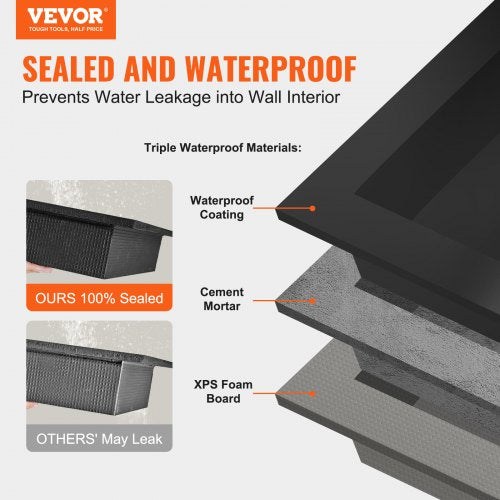 Shower Niche Ready for Tile 16 x 16 Single Shelf Organizer Square