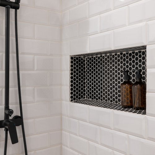 Shower Niche 16 x 28 x 4 inch Recessed Wall Niche with Movable Divider