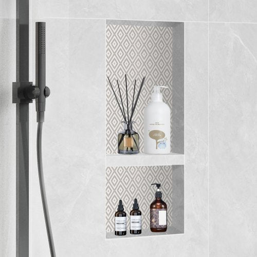 Shower Niche Ready for Tile 16 x 32 Double Shelf Organizer Square