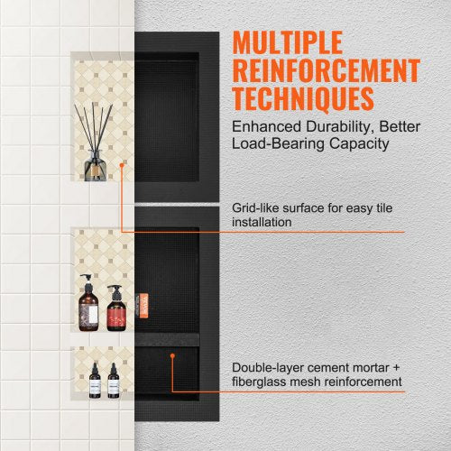 Shower Niche Ready for Tile 16 x 16 16 x 20 Triple Shelf Organizer