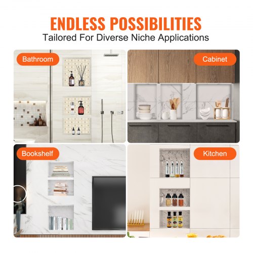 Shower Niche Ready for Tile 16 x 16 16 x 20 Triple Shelf Organizer