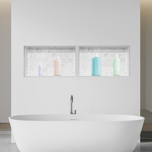 Shower Niche 16 x 32 inch 16 x 32 inch Recessed Wall Niche with Movable