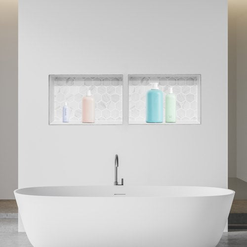 Shower Niche 16 x 24 inch 16 x 24 inch Recessed Wall Niche with Movable