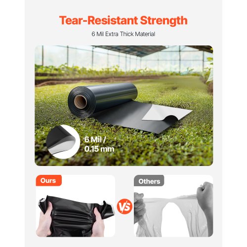 10 x 100 Plastic Sheeting Heavy Duty 6 Mil Thick Plastic Sheeting Roll