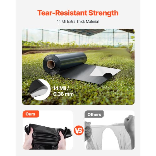 14 Mil Plastic Sheeting Heavy Duty 10 x 100 Thick Plastic Sheeting Roll