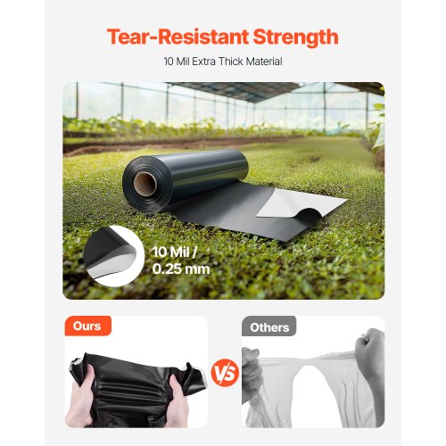 10 Mil Plastic Sheeting Heavy Duty 10 x 65 Thick Plastic Sheeting Roll