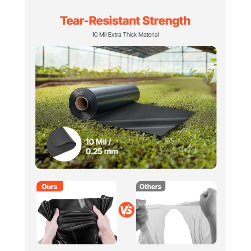 10 Mil Plastic Sheeting Heavy Duty 5 x 100 Thick Plastic Sheeting Roll