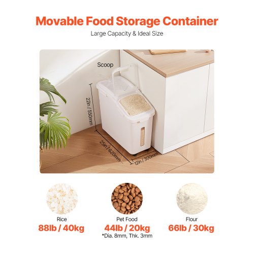 Rice Storage Container 114Gallon50L Capacity Large Dog Food Dispenser