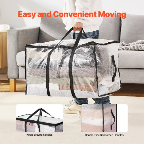 90L Large Storage Bags 6 Pack Clothes Storage Bins Foldable Closet