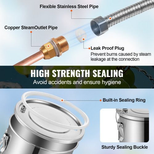 Alcohol Still 3 Gal 114 L Stainless Steel Water Alcohol Distiller with Coil