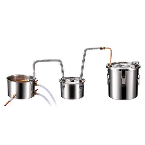 Alcohol Still 3 Gal 11.4 L Stainless Steel Water Alcohol Distiller with Copper