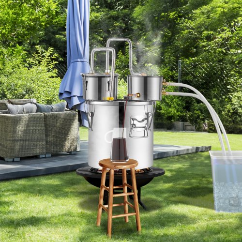 Alcohol Still 3 Gal 11.4 L Stainless Steel Water Alcohol Distiller with Copper