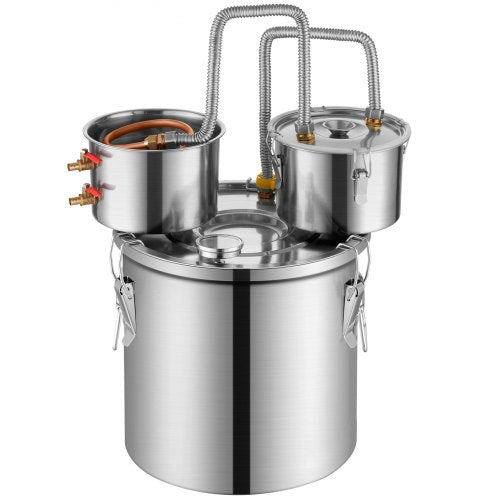 Alcohol Still 3 Gal 11.4 L Stainless Steel Water Alcohol Distiller with Copper