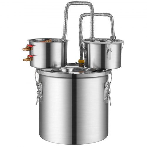 Alcohol Still 5 Gal 19 L Stainless Steel Water Alcohol Distiller with Copper