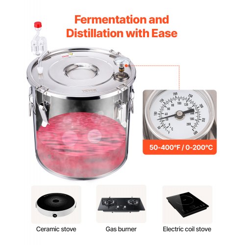 Alcohol Still 8 Gal 30 L Stainless Steel Water Alcohol Distiller with Copper