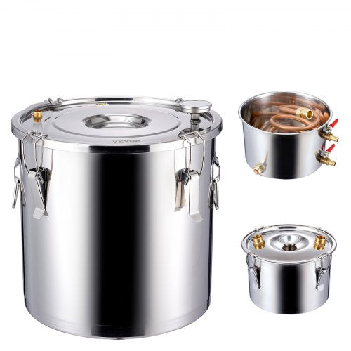Alcohol Still 8 Gal 30 L Stainless Steel Water Alcohol Distiller with Copper