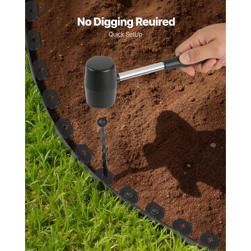 Landscape Edging 100 ft x 1.5 in Plastic Garden Border Edging with 120