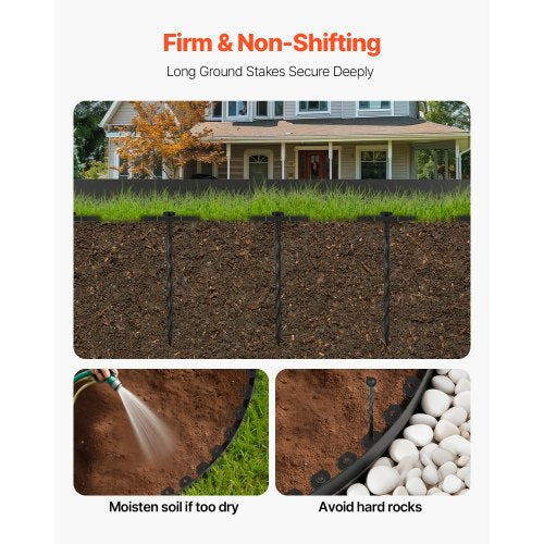 Landscape Edging 100 ft x 1.5 in Plastic Garden Border Edging with 120