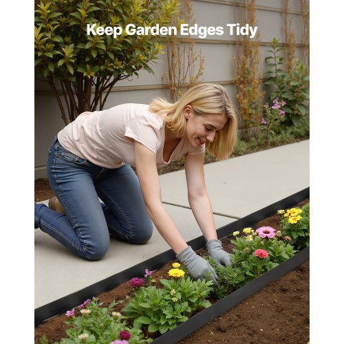 Landscape Edging 20 ft x 2 in Plastic Garden Border Edging with 120 Spikes
