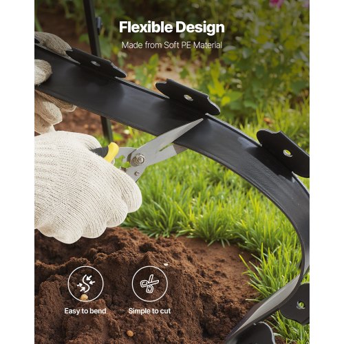 Landscape Edging 20 ft x 2 in Plastic Garden Border Edging with 120 Spikes
