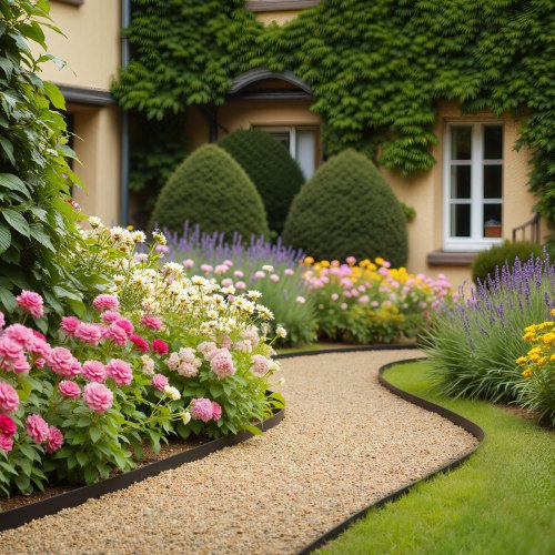 Landscape Edging 20 ft x 2 in Plastic Garden Border Edging with 120 Spikes