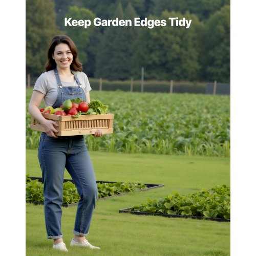 Landscape Edging Border 10Pcs 6 ft x 1.6 in Plastic Garden Edging with 60