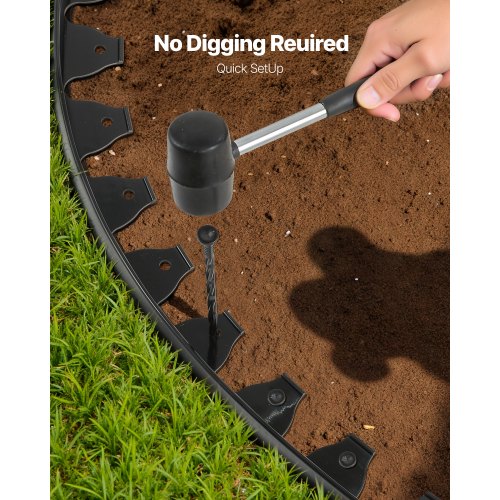 Landscape Edging Border 10Pcs 6 ft x 1.6 in Plastic Garden Edging with 60