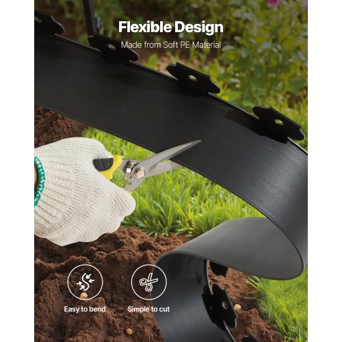 Landscape Edging 66 ft x 4 in Plastic Garden Border Edging with 60 Spikes