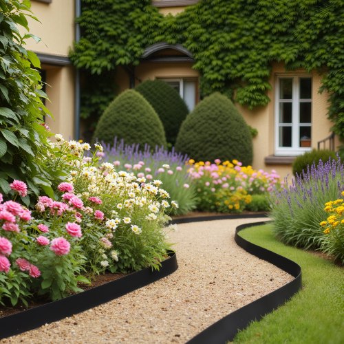 Landscape Edging 66 ft x 4 in Plastic Garden Border Edging with 60 Spikes