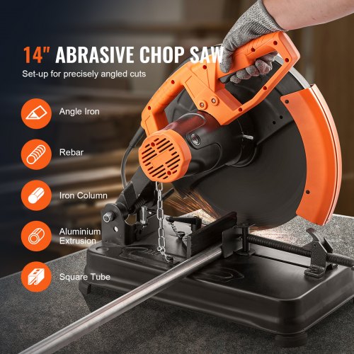 Abrasive Chop Saw 14355mm Blade Diameter Cut Off Saw 2300W 3600RPM Steel