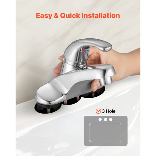 Single Handle Sink Faucet ChromePlated Silver Single Handle Bathroom