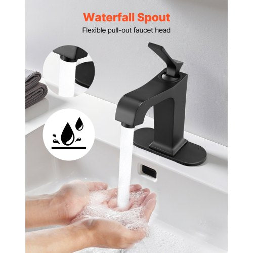 Single Handle Sink Faucet Matte Black Finish Faucet Kitchen Sink Kitchen