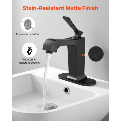 Single Handle Sink Faucet Matte Black Finish Faucet Kitchen Sink Kitchen