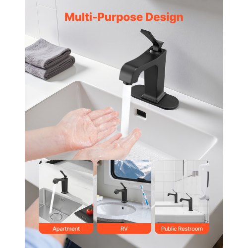 Single Handle Sink Faucet Matte Black Finish Faucet Kitchen Sink Kitchen