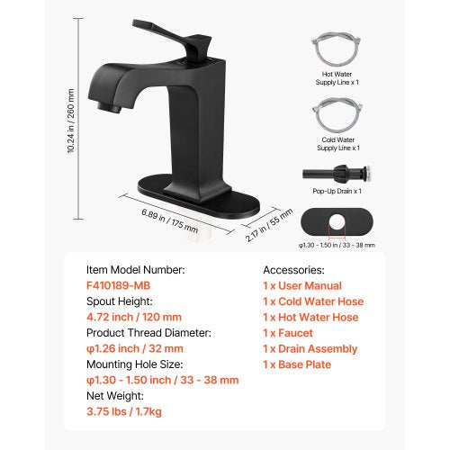 Single Handle Sink Faucet Matte Black Finish Faucet Kitchen Sink Kitchen