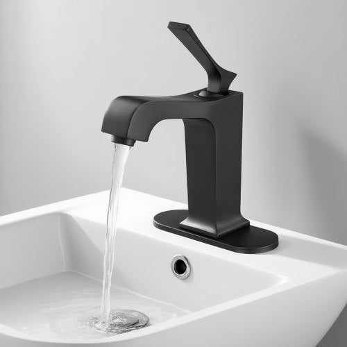 Single Handle Sink Faucet Matte Black Finish Faucet Kitchen Sink Kitchen