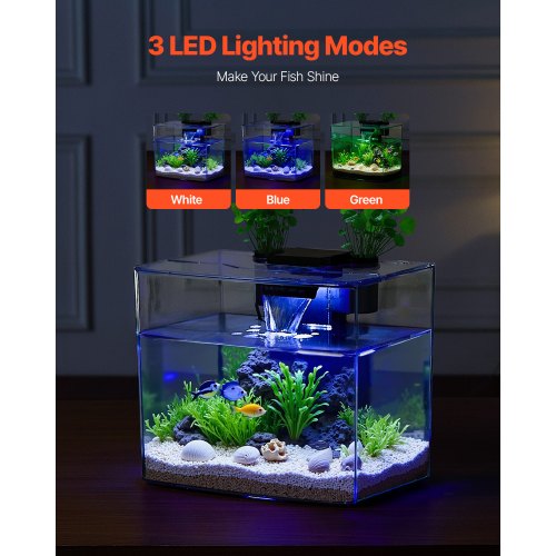Fish Tank Aquarium 3.5 Gallon Arch UltraClear GPPS Starter Smart Tank
